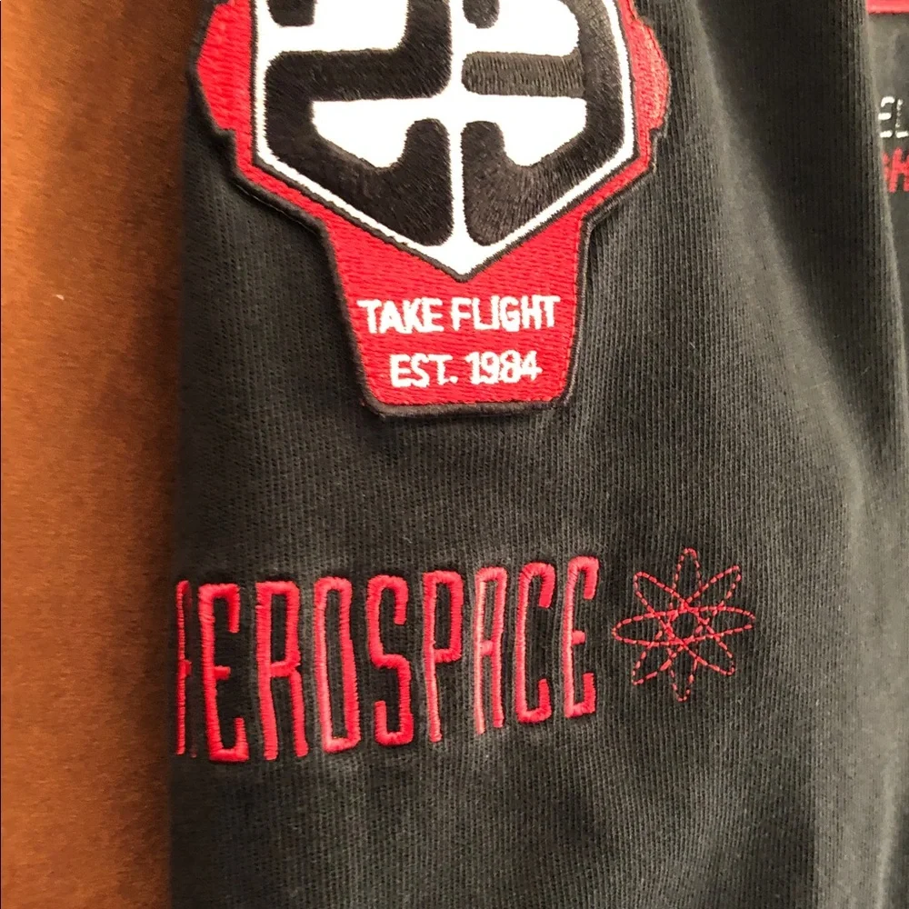 Jordan Black Long-Sleeve Polo with White Collar and Red Logos